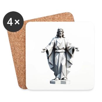 Jesus Christ - Silhouette Religion Design - Coasters (set of 4) - white - Front