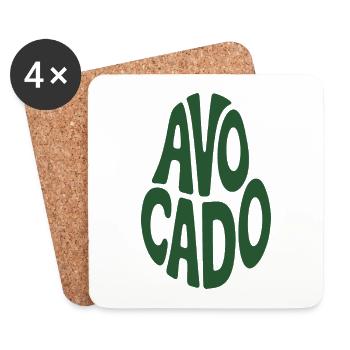 Avocado - Cooles Gemüse Logo - Untersetzer (4er-Set) - Weiß - Vorne