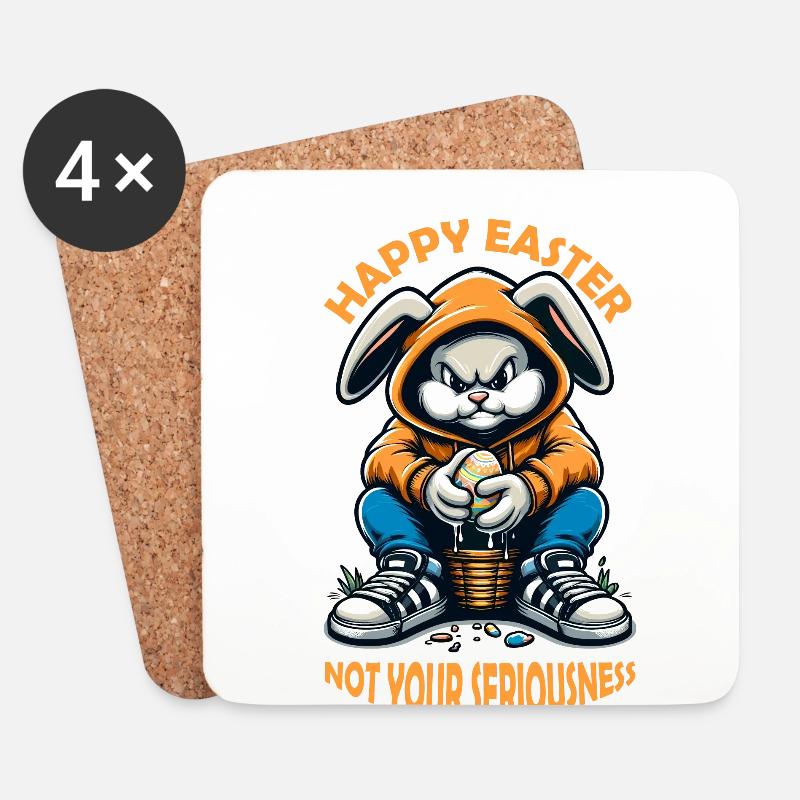 Happy Easter not your seriousness - Untersetzer (4er-Set) - Weiß