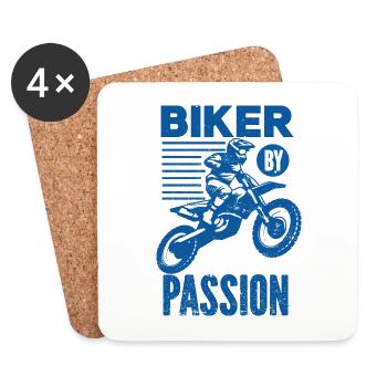 Motorcycle Motocross Bike Racing Motorsport - Coasters (set of 4) - white - Front