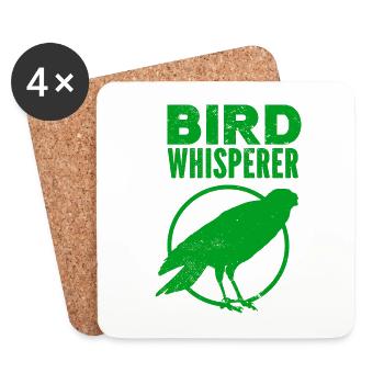 Oiseaux - Vol - Conservation de la nature Amoureux des animaux - Zoo - Dessous de verre (lot de 4) - blanc - Devant