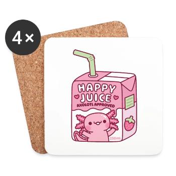 Lustige Happy Juice Axolotl Approved Juice Box - Untersetzer (4er-Set) - Weiß - Vorne