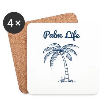 Palm Life Tropical Beach Summer Minimal Design - Coasters (set of 4) - white - Front