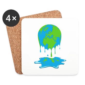 Melting earth - Coasters (set of 4) - white - Front