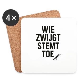 Those who remain silent consent - Coasters (set of 4) - white - Front