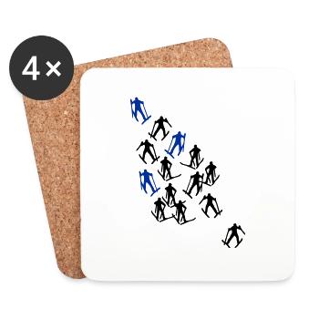 ski runner - Dessous de verre (lot de 4) - blanc - Devant