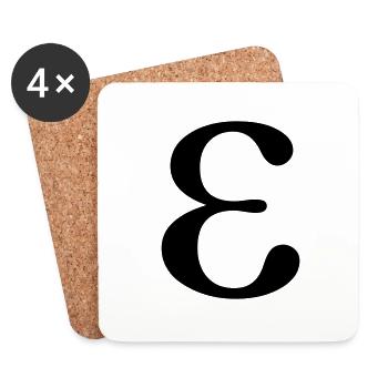 epsilon Greek Letter - Coasters (set of 4) - white - Front