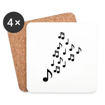 Noten - Musik - Untersetzer (4er-Set) - Weiß - Vorne