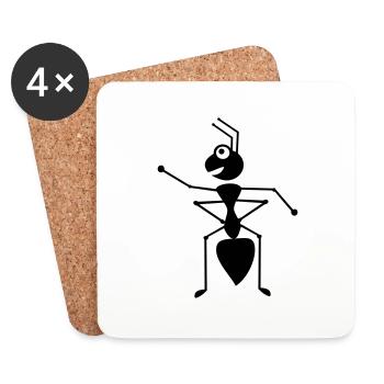 ant - Coasters (set of 4) - white - Front