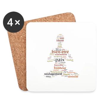 Méditation - Dessous de verre (lot de 4) - blanc - Devant