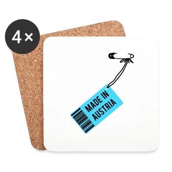 Made in Austria T-Shirt - Untersetzer (4er-Set) - Weiß - Vorne