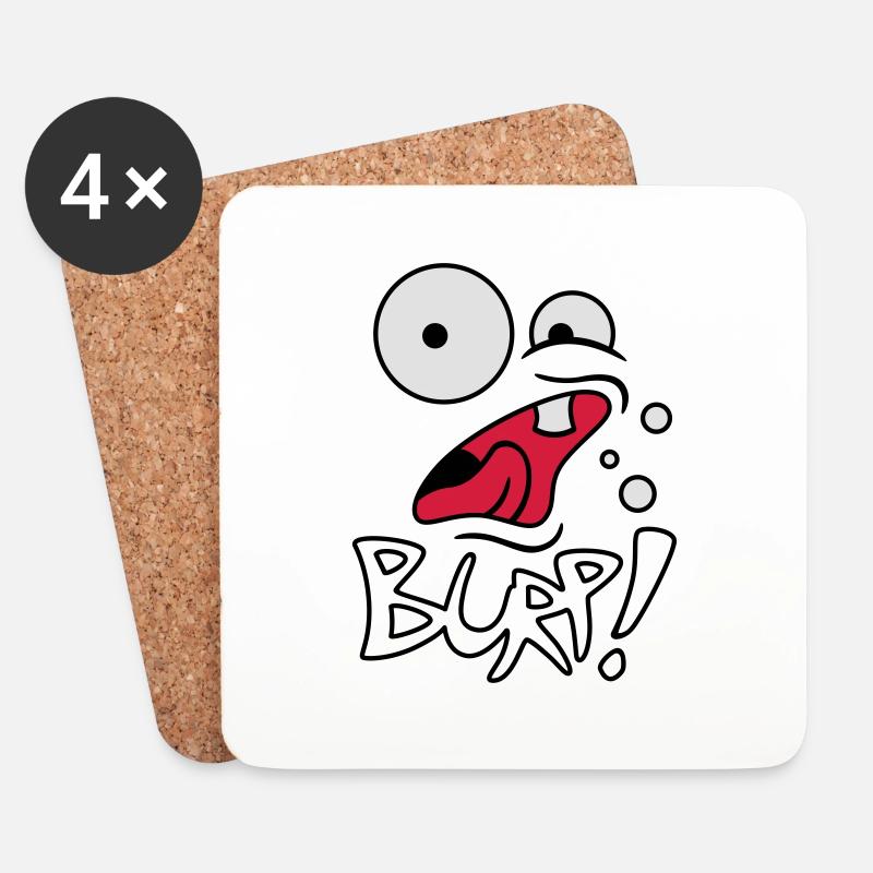 Burp! - Untersetzer (4er-Set) - Weiß
