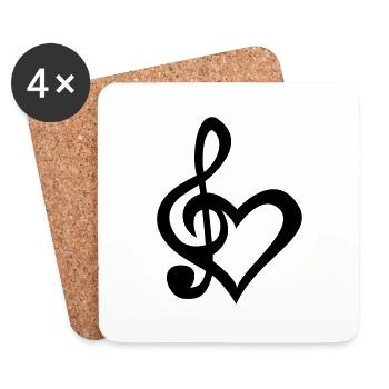 i like love music (dh) - Untersetzer (4er-Set) - Weiß - Vorne