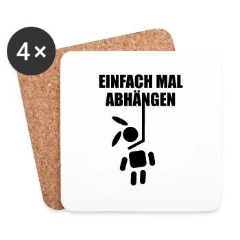 Rabbit bunny rabbit easter bunny gallows Haengk - Coasters (set of 4) - white - Front
