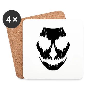 Evil Mask - Untersetzer (4er-Set) - Weiß - Vorne