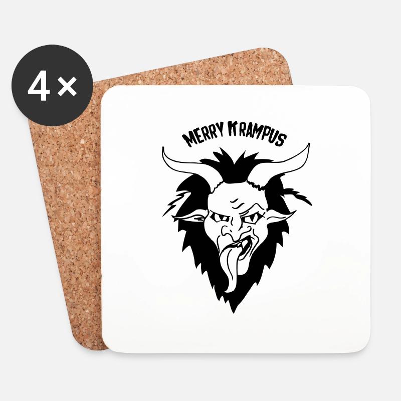 Merry Krampus 1farbig - Untersetzer (4er-Set) - Weiß