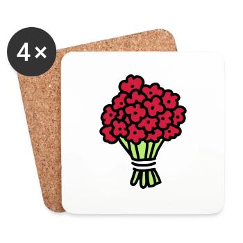 Bouquet 3 - Coasters (set of 4) - white - Front