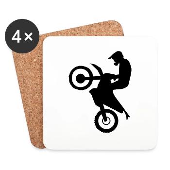 Hard Enduro Rider - Untersetzer (4er-Set) - Weiß - Vorne