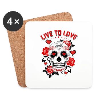 live to love - Dessous de verre (lot de 4) - blanc - Devant