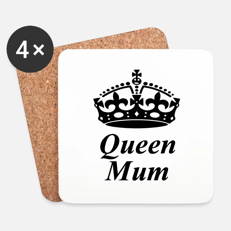 Queen Mum - Untersetzer (4er-Set) - Weiß