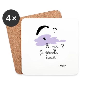 Body décolle bientot rose - Dessous de verre (lot de 4) - blanc - Devant
