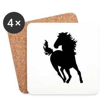 horse animal - Dessous de verre (lot de 4) - blanc - Devant