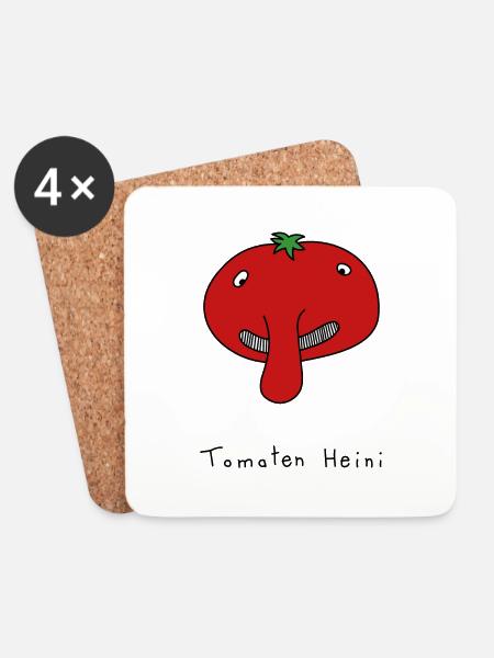 Tomaten Heini - Untersetzer (4er-Set) - Weiß