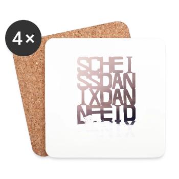 scheiss da nix dann feid - Untersetzer (4er-Set) - Weiß - Vorne
