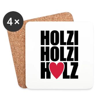 Holzi Holzi Holz - Untersetzer (4er-Set) - Weiß - Vorne