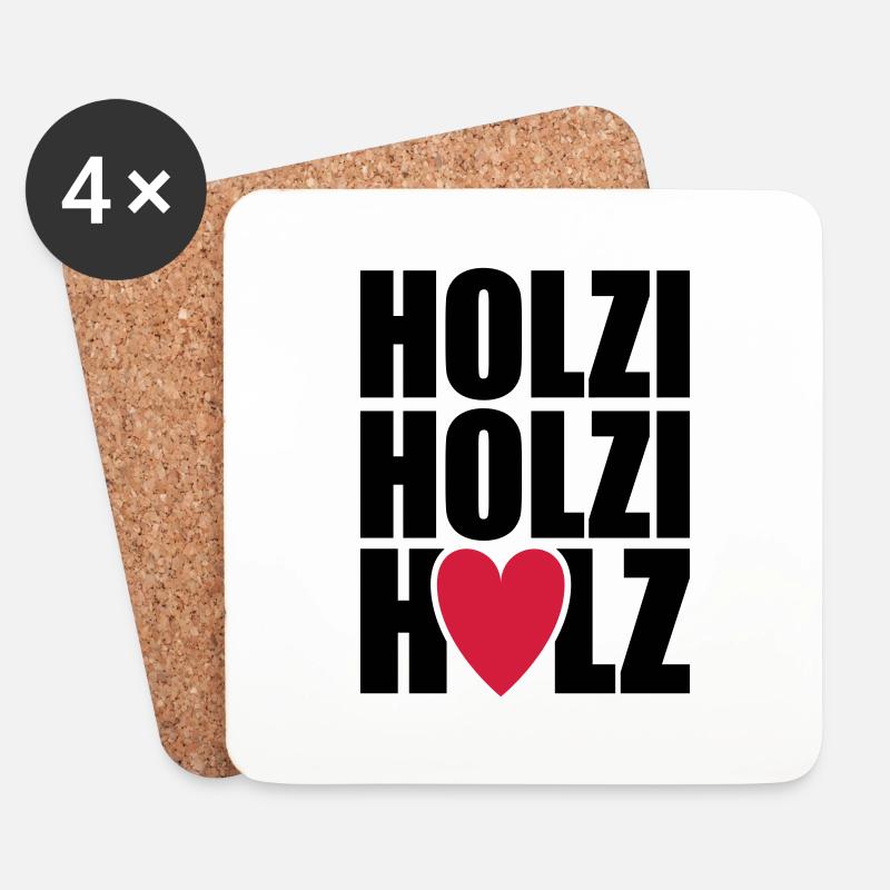 Holzi Holzi Holz - Untersetzer (4er-Set) - Weiß