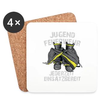 Jederzeit einsatzbereit - Untersetzer (4er-Set) - Weiß - Vorne