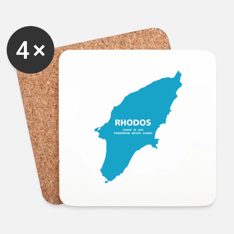Rhodos is life - Untersetzer (4er-Set) - Weiß
