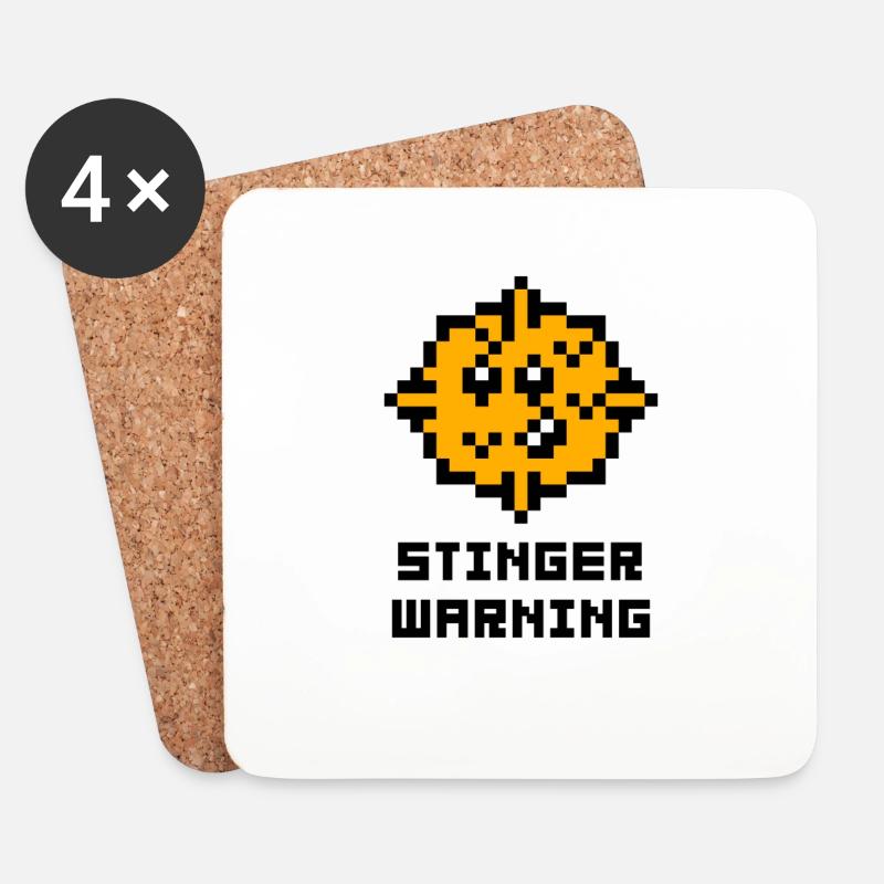 Stinger Warning - Coasters (set of 4) - white