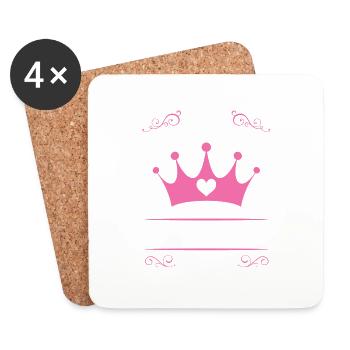 Février - anniversaire - princesse 2 - Dessous de verre (lot de 4) - blanc - Devant