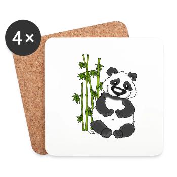 Panda Pao Pao - Coasters (set of 4) - white - Front