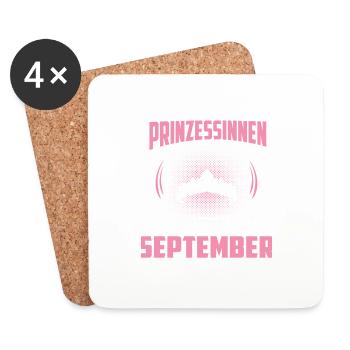 Septembre - anniversaire - princesse 3 - Dessous de verre (lot de 4) - blanc - Devant