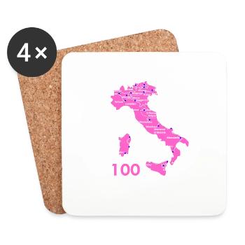 Giro d'Italia route 100 - Coasters (set of 4) - white - Front