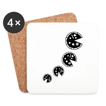 Pizza pizza - Coasters (set of 4) - white - Front