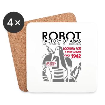 robot2_3c - Dessous de verre (lot de 4) - blanc - Devant