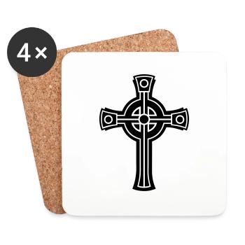Celtic Cross 02.0 - Coasters (set of 4) - white - Front
