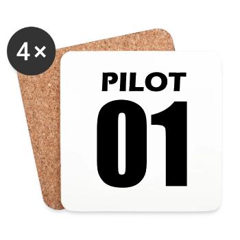 pilot.ai - Dessous de verre (lot de 4) - blanc - Devant