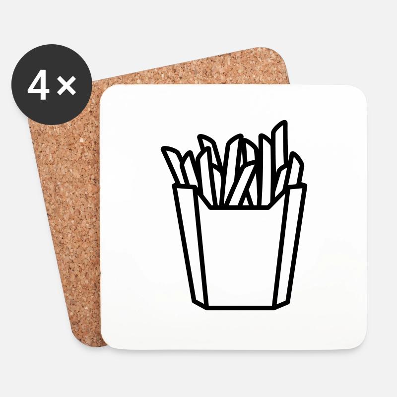 pommes - Untersetzer (4er-Set) - Weiß