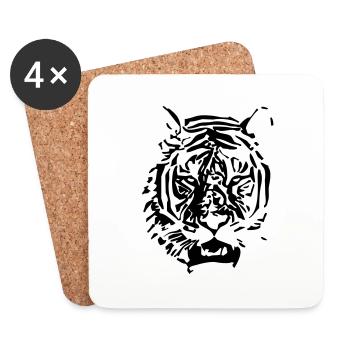 Tiger - Coasters (set of 4) - white - Front