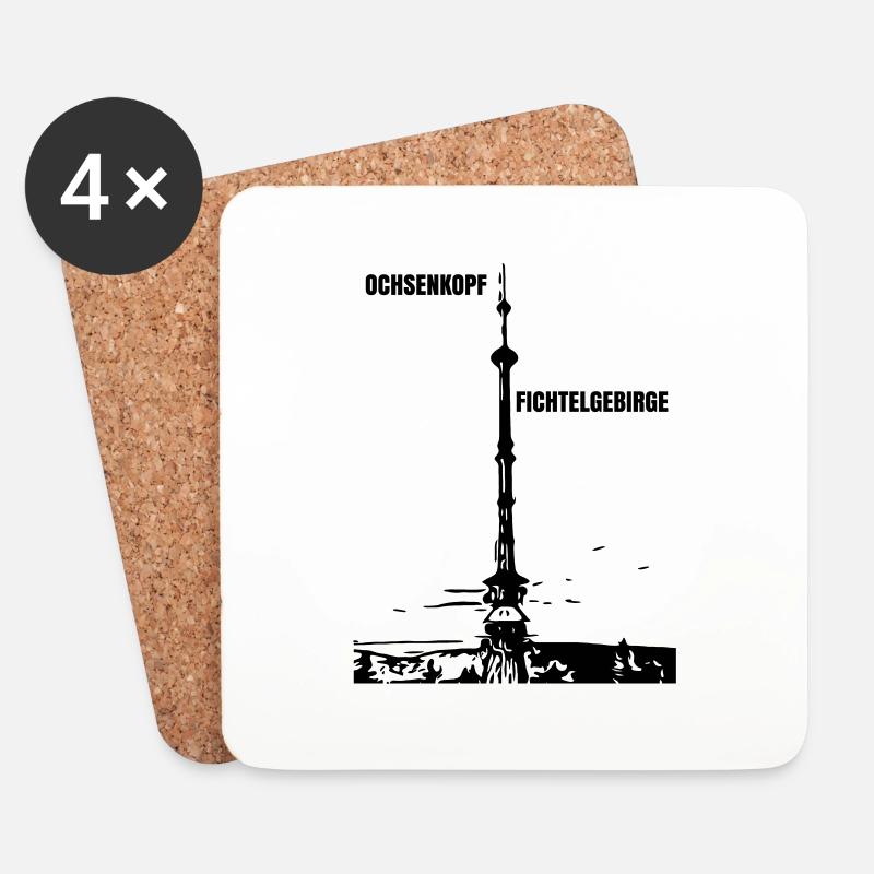 OchsenkopfTower - Untersetzer (4er-Set) - Weiß