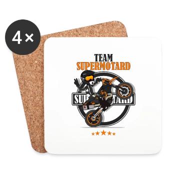 Team supermotard - Dessous de verre (lot de 4) - blanc - Devant
