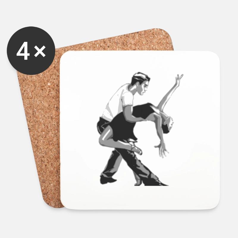 Tango-Tänzer - Untersetzer (4er-Set) - Weiß