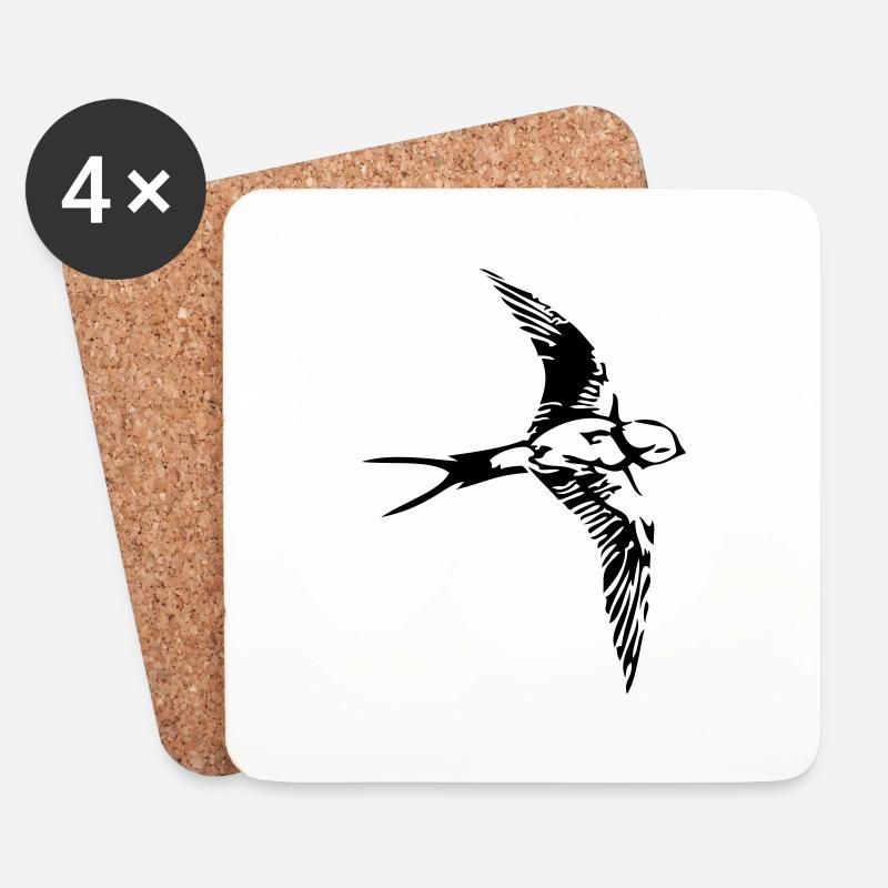 swallow - Coasters (set of 4) - white