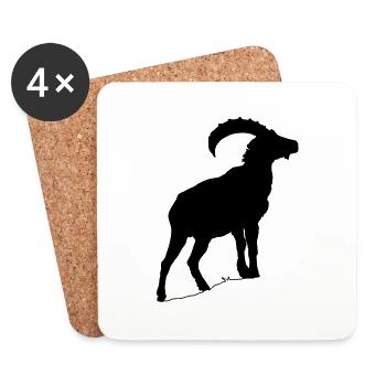 Steinbock - Untersetzer (4er-Set) - Weiß - Vorne