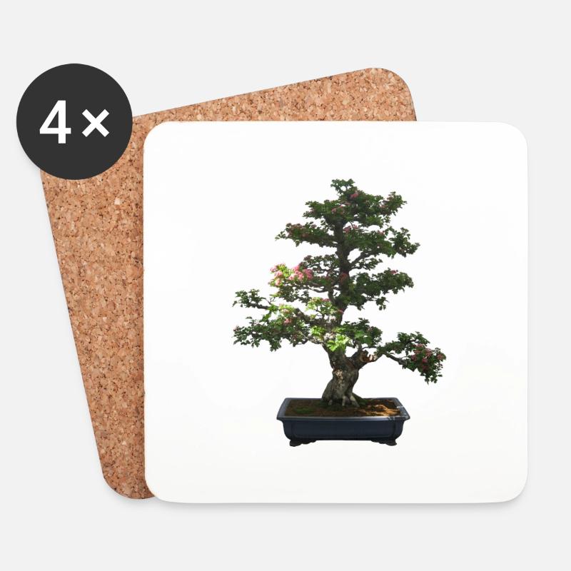 Monsieur bonsai - Untersetzer (4er-Set) - Weiß