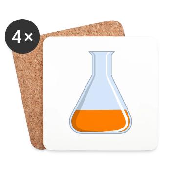 reagenzglas flask tube experiment chemistry chemie - Untersetzer (4er-Set) - Weiß - Vorne